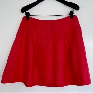 Patrizia Pepe Linen Round Knee length Skirt 42 European / Medium Italian red 🍊